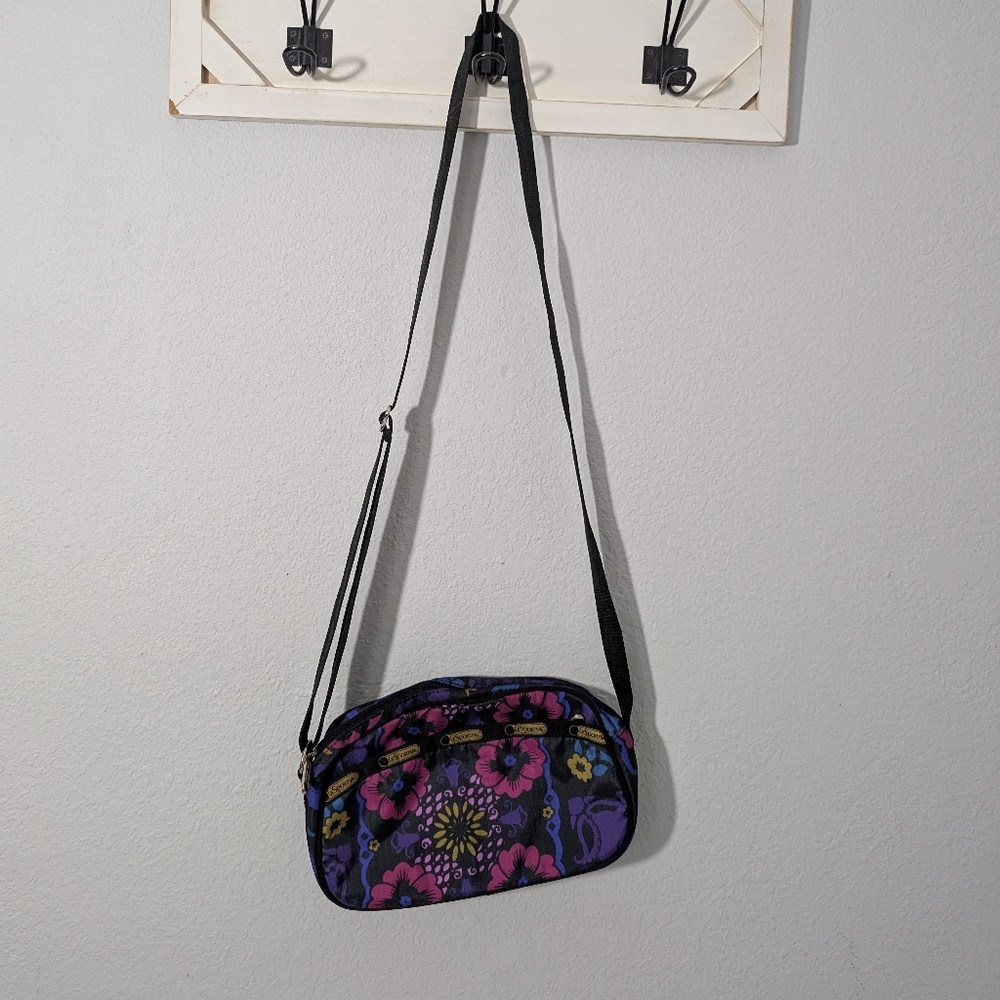 Lesportsac Parker Crossbody in "Midnight Flower Patch"